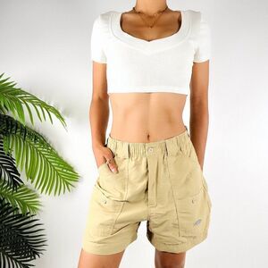 Women's Vintage 90s High Waisted Granola Girl Gorpcore Bermuda Cargo Shorts / 6